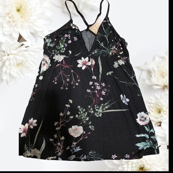 FLORA NIKROOZ Black XS Floral Cami - Picture 2 of 5